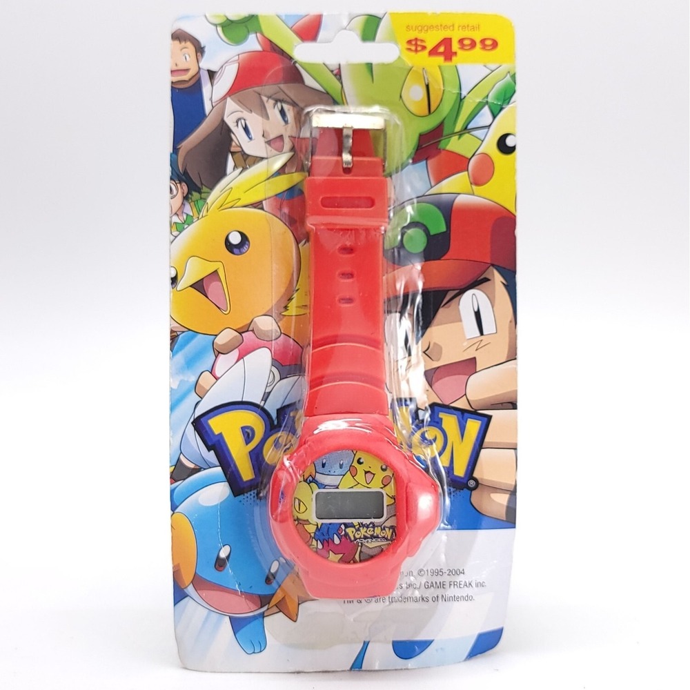 NOS Pokemon Advanced Digital Watch‎ Red 2004 Nintendo Game Freak NEW SEALED